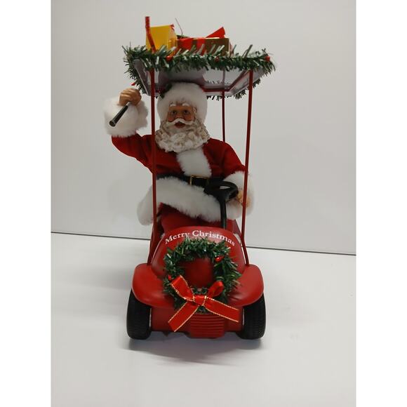 Kurt S. Adler Kurt Adler 11.25-Inch Fabriché Santa Driving Golf‎ Cart - Picture 1 of 7